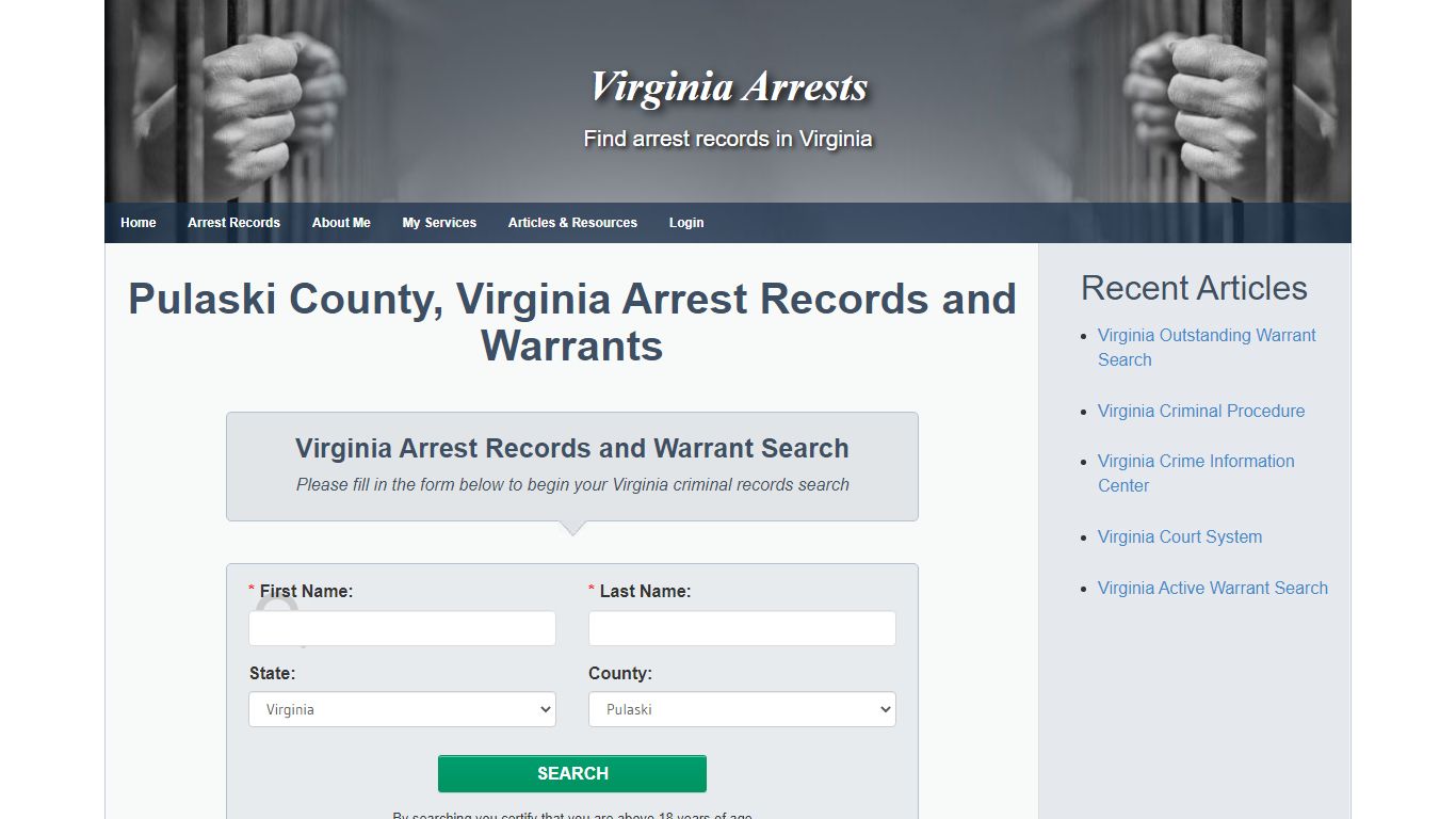 Pulaski County, Virginia Arrest Records and Warrants