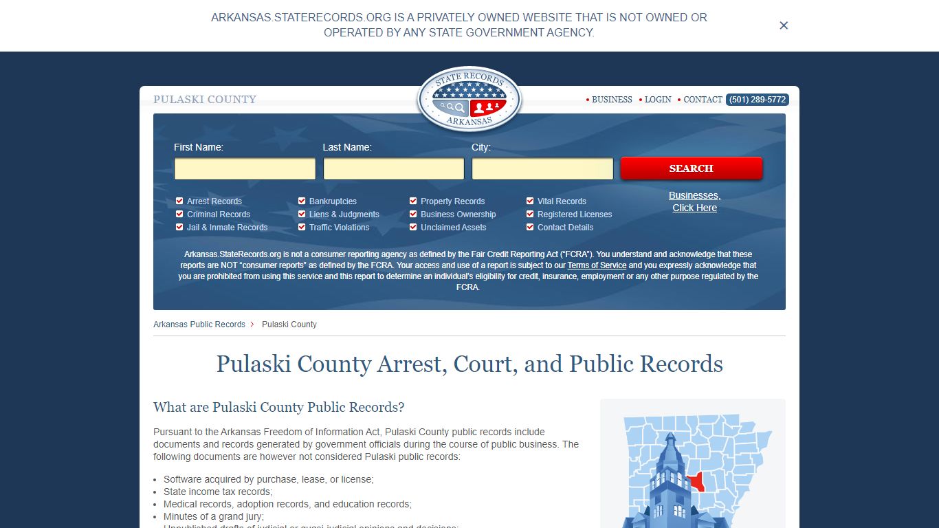 Pulaski County Arrest, Court, and Public Records